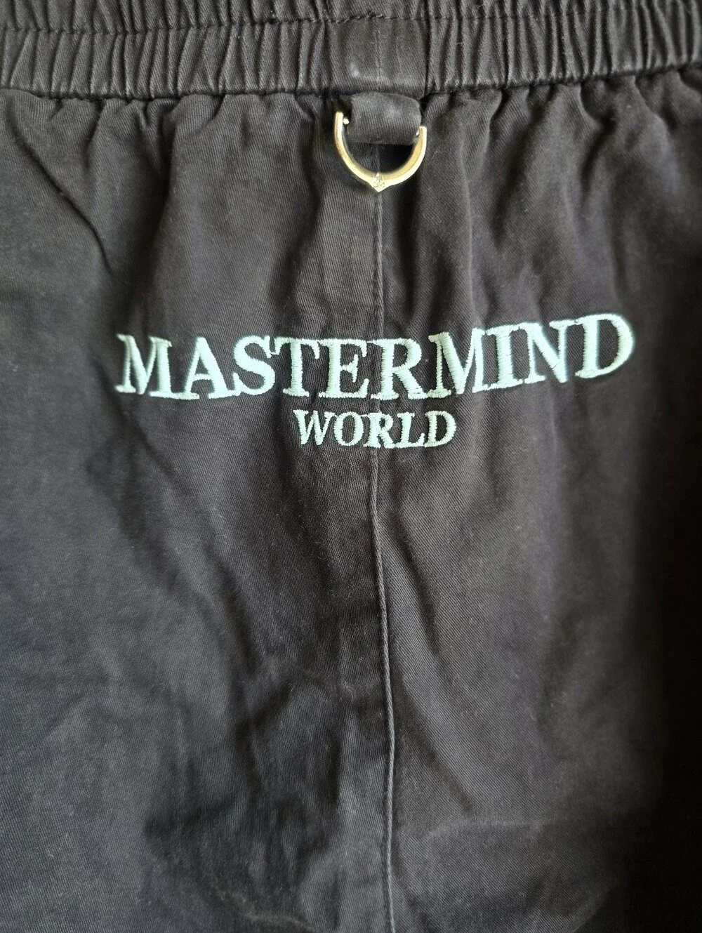 Mastermind World Black Cargo Jogger Pants Skull Embroidered Men's L 32-38x27